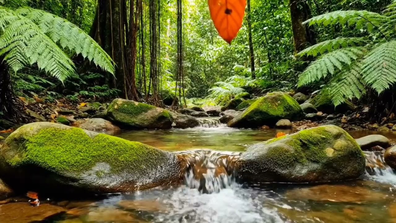 8K Ultra HD Nature: Immersive Forest Sounds, Birds Chirping & Rushing River