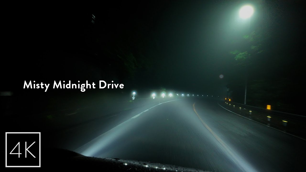 Lost in the Fog | Midnight Drive Through a Mountain Road | 4K ASMR