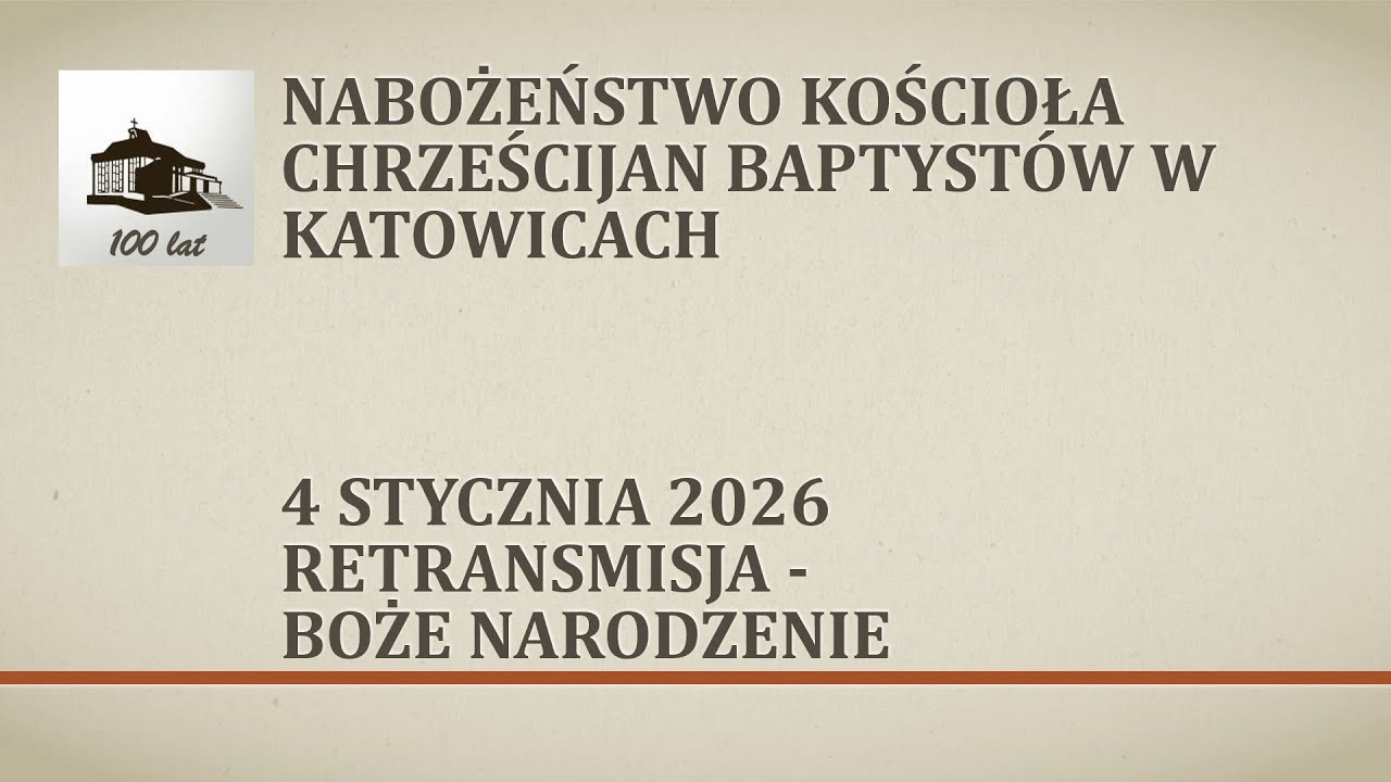 Nabożenstwo 4 stycznia 2026