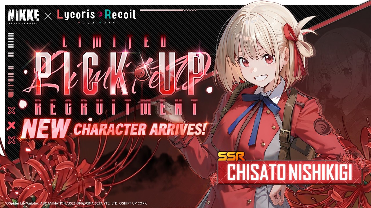 GODDESS OF VICTORY NIKKE x Lycoris Recoil BannerGameplay Chisato Nishikigi