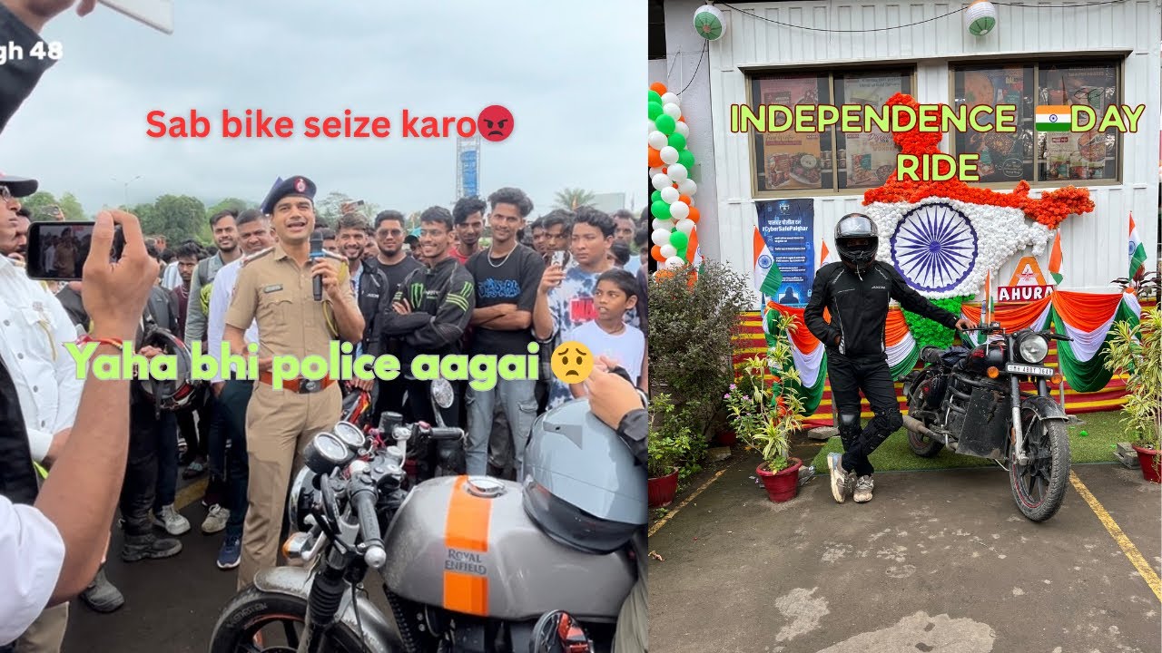 Independence day ride🇮🇳❤️ | cops came directly 😡at spot #bikeride 