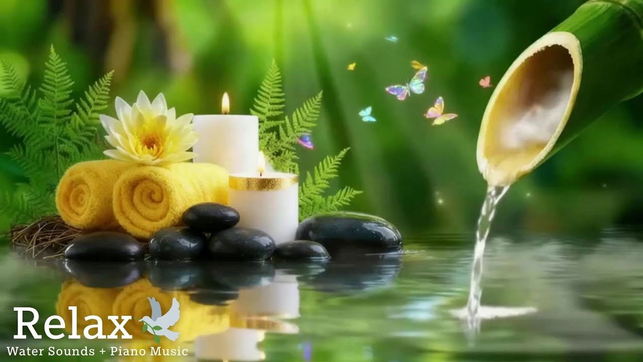 Relieve Stress, Anxiety & Depression 🌿 Bamboo Water Sounds + Healing Piano for Deep Sleep