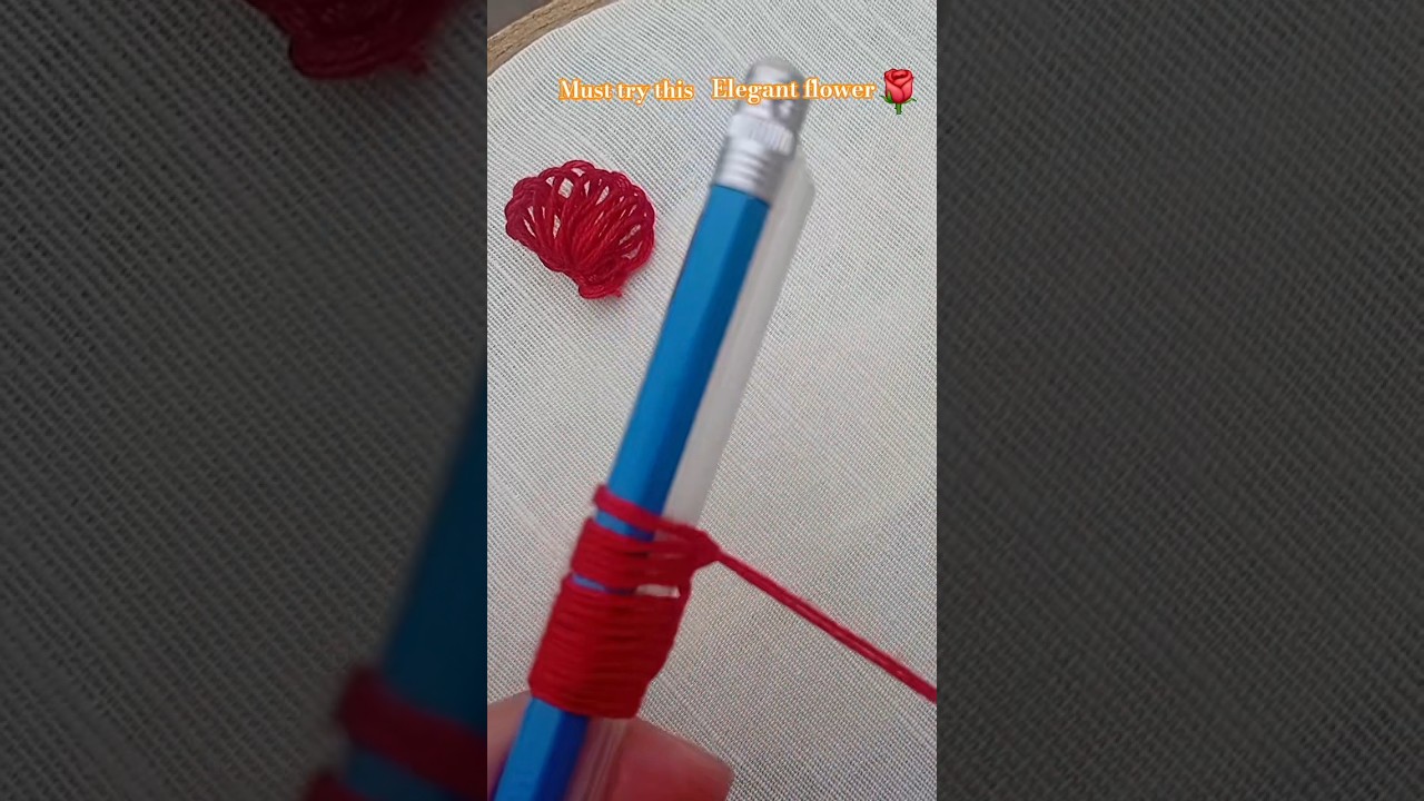 🌸Easy flower embroidery using pencil ✏️ Special for Beginners  must try 😉 