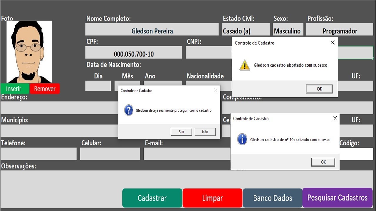 Como criar um registro no Excel sem o formulário #Aula 11(Com  Imagem)