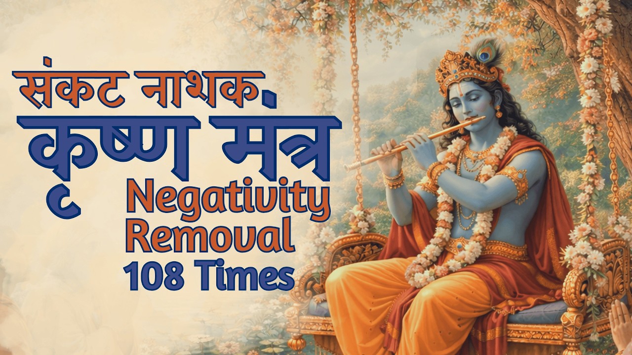 Krishna Mantra to Remove Negative Energy & Stress | 108 Times | Om Krishnaya Vasudevaya 🧘✨