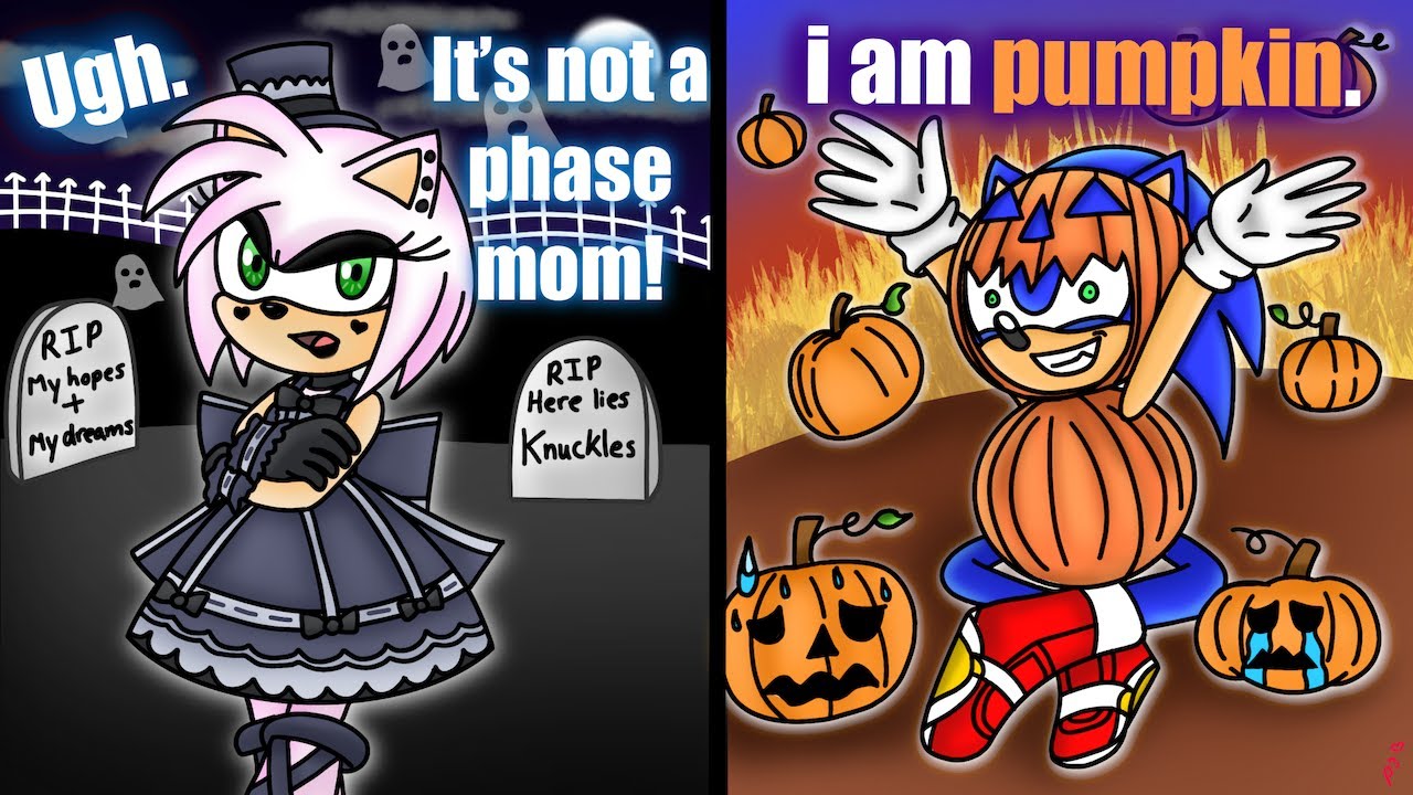 🎃 GOTH Amy VS Sonic the PUMPKIN!? 🎃 - Sonic and Amy's COSTUME CLASH!!