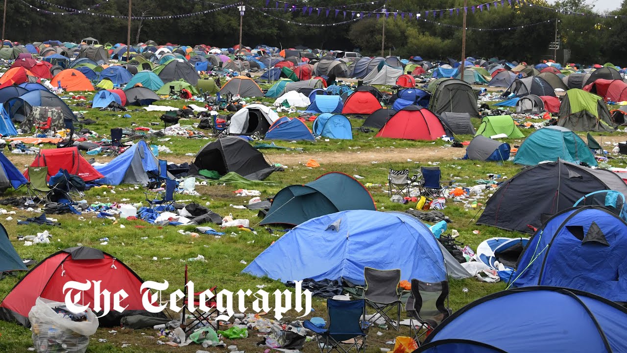 Reading Festival revellers leave sea of rubbish and tents