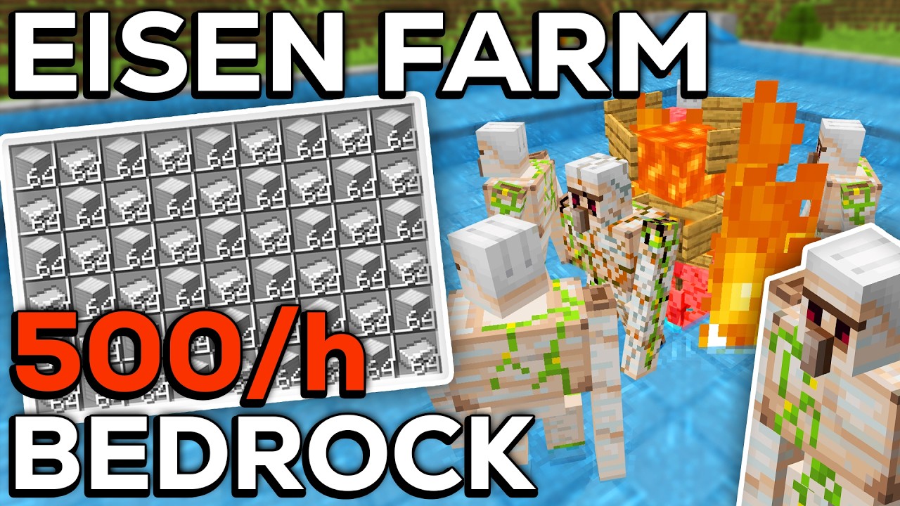 EINFACHE EISEN FARM MINECRAFT BEDROCK 1.21