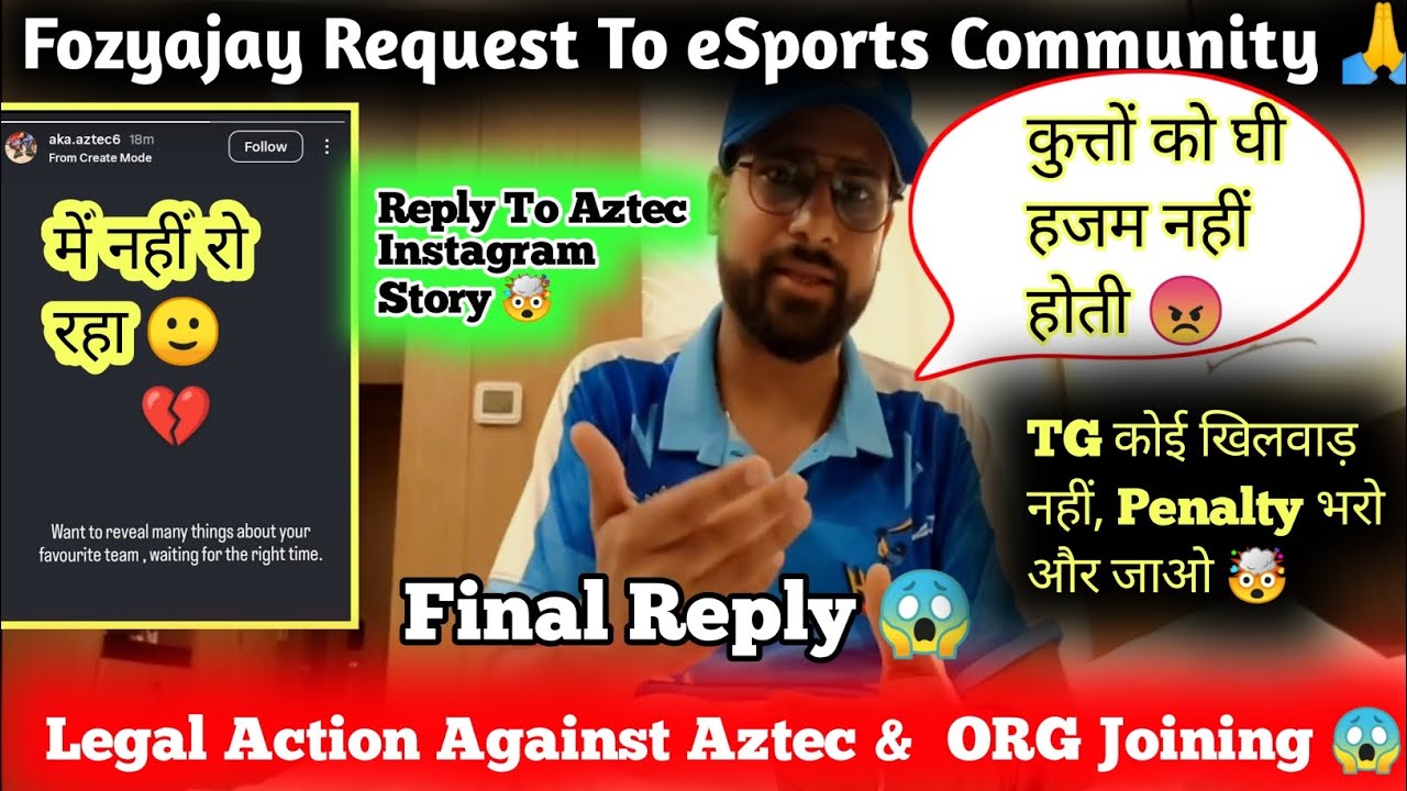 Fozyajay Final Warning To Aztec 😱 Fozyajay Reaction On Aztec LEFT TG Again #totalgamingesports #tg
