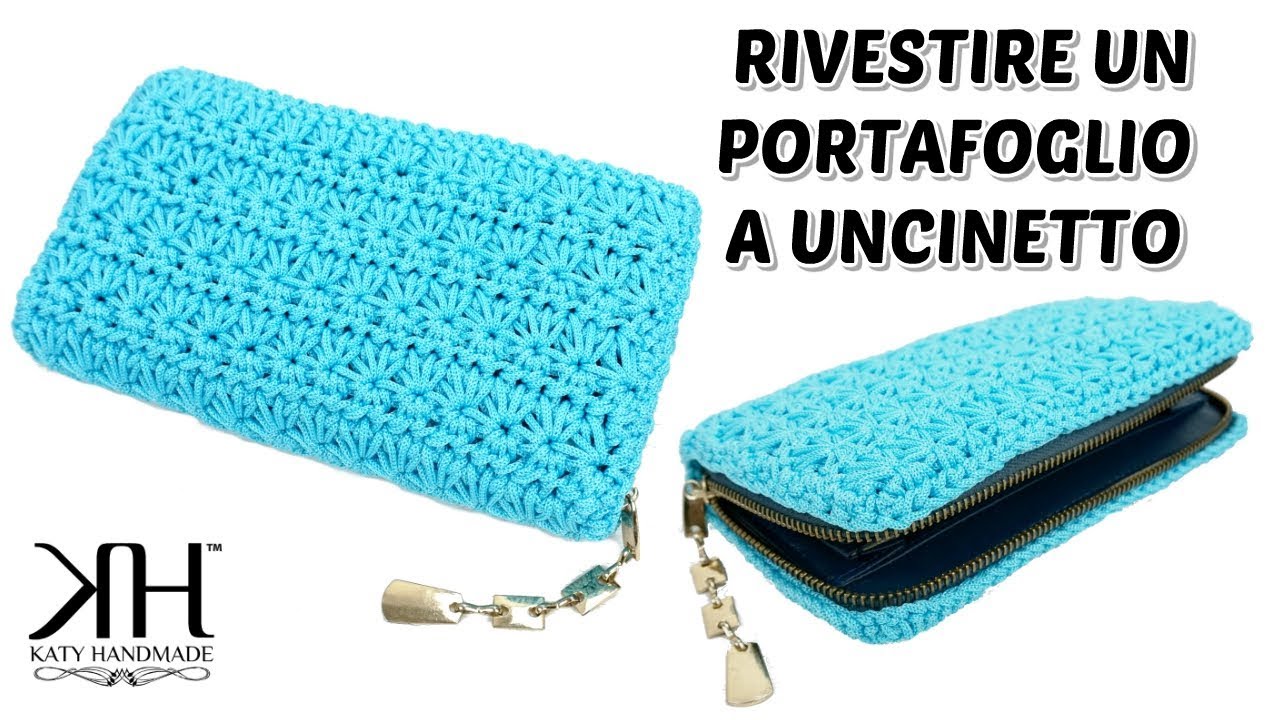 TUTORIAL PORTAFOGLIO RIVESTITO A UNCINETTO - PUNTO MARGHERITA CROCHET ♡ Katy Handmade
