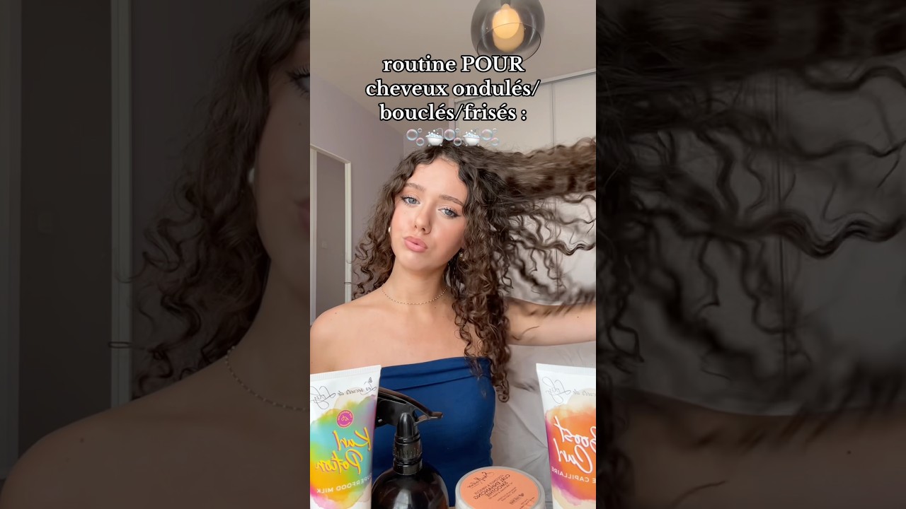 Routine cheveux boucl&eacute;s, ondul&eacute;s, fris&eacute;s 🫶🏻 #routinecheveuxboucl&eacute;s #curlyhair