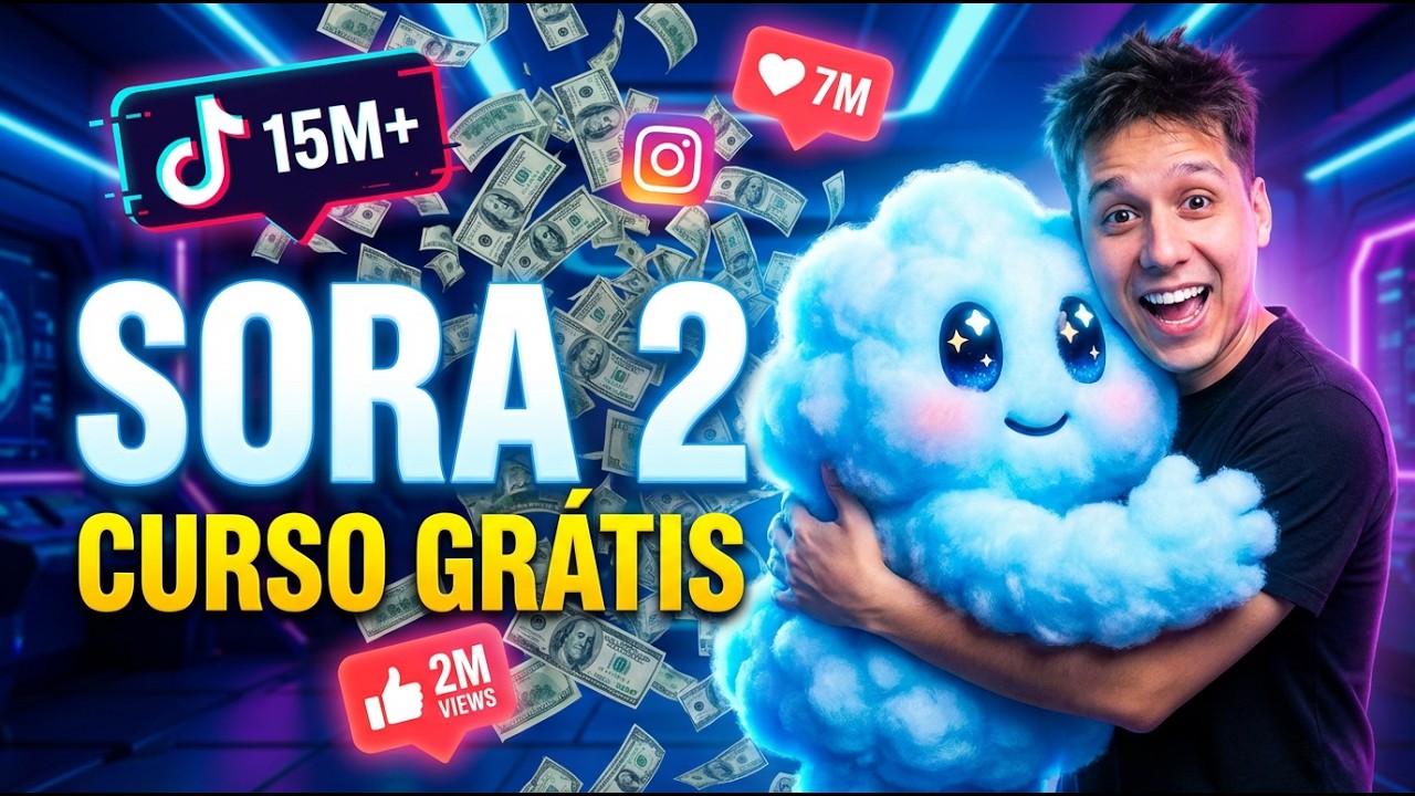 Curso GRÁTIS de SORA 2: Crie Vídeos Virais com IA (Iniciante ao Avançado)