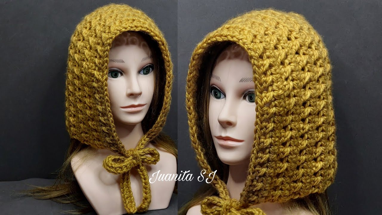 Cómo tejer un Gorro capucha Paso a Paso Muy FÁCIL