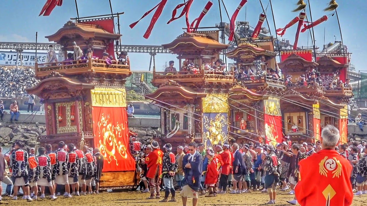 【亀崎潮干祭 2025】後の日 海浜曳き下ろし 2025.5.04 愛知県半田市 山車