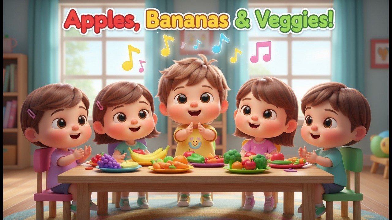 Apples, Bananas & Veggies Song – Nursery Rhyme, Healthy Eating, and Fun Food Adventure