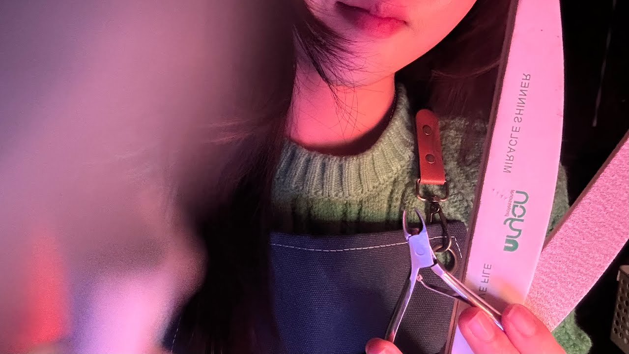 ASMR(Sub) 네일샵 화면에 냅다 바르는 시각적팅글 롤플레이 Nail Shop Roleplay