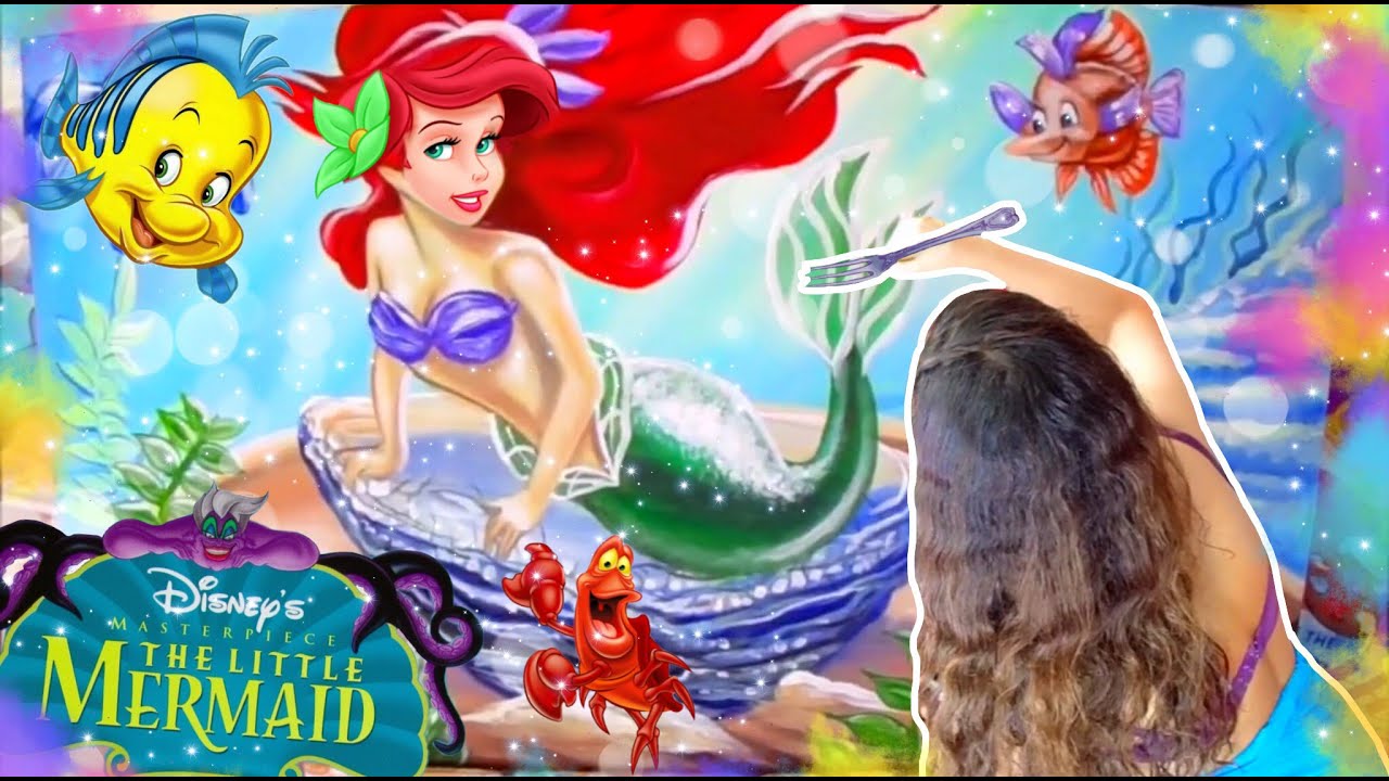 PINTANDO A LA SIRENITA ARIEL DISNEY PINTURA(DISNEY CLASICOS)HOW TO DRAW THE LITTLE MERMAID DISNEY