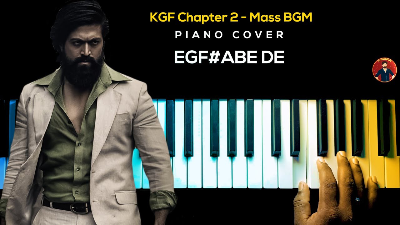 KGF Chapter 2 - Rocky Bhai Intro Mass BGM Piano Cover with NOTES | AJ Shangarjan | AJS