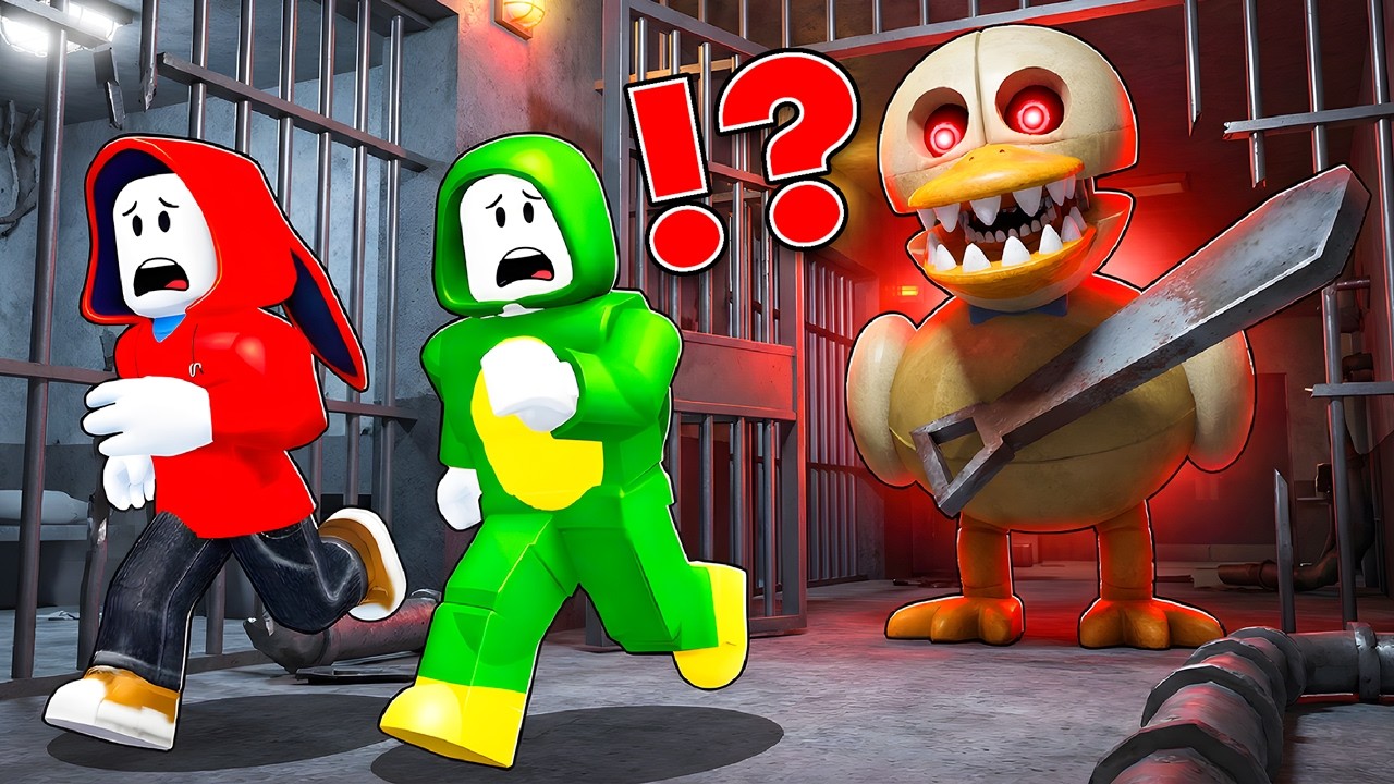 JJ and Mikey Escaped Duck Bot Prison ?! (Maizen Roblox)