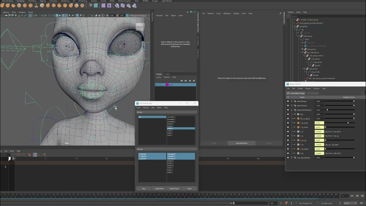 Riggering training in Maya. OSA Animation School