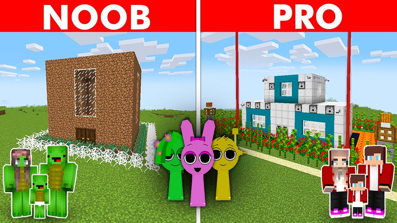 NOOB VS PRO: SPRUNKI SECURITY HOUSE BUILD CHALLENGE – SAFEST BASE TO PROTECT THE FAMILY