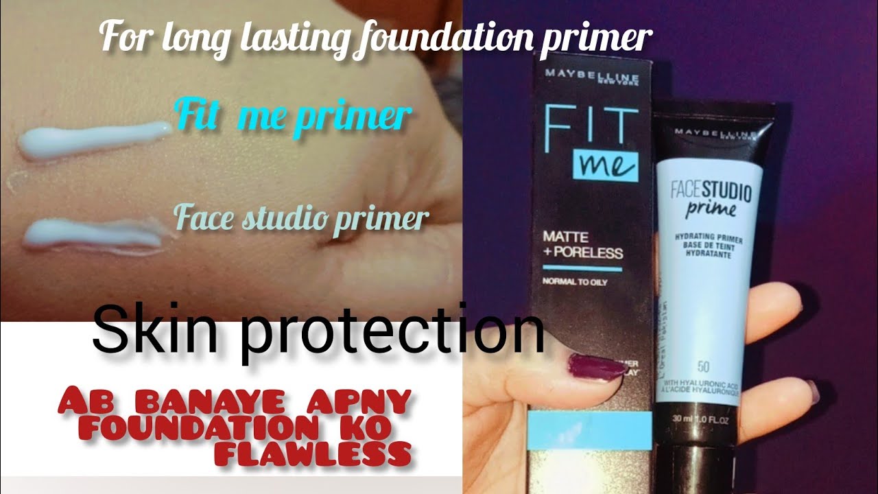 Maybelline Fit Me Matte &  poreless Primer / Face Studio primer || Review || Life with Khizra Naz ||