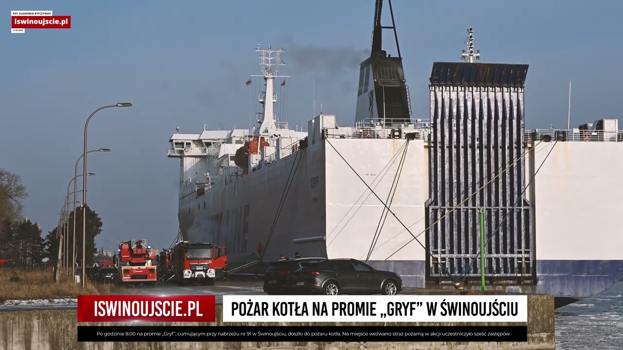 Pożar kotła na promie „Gryf” w Świnoujściu
