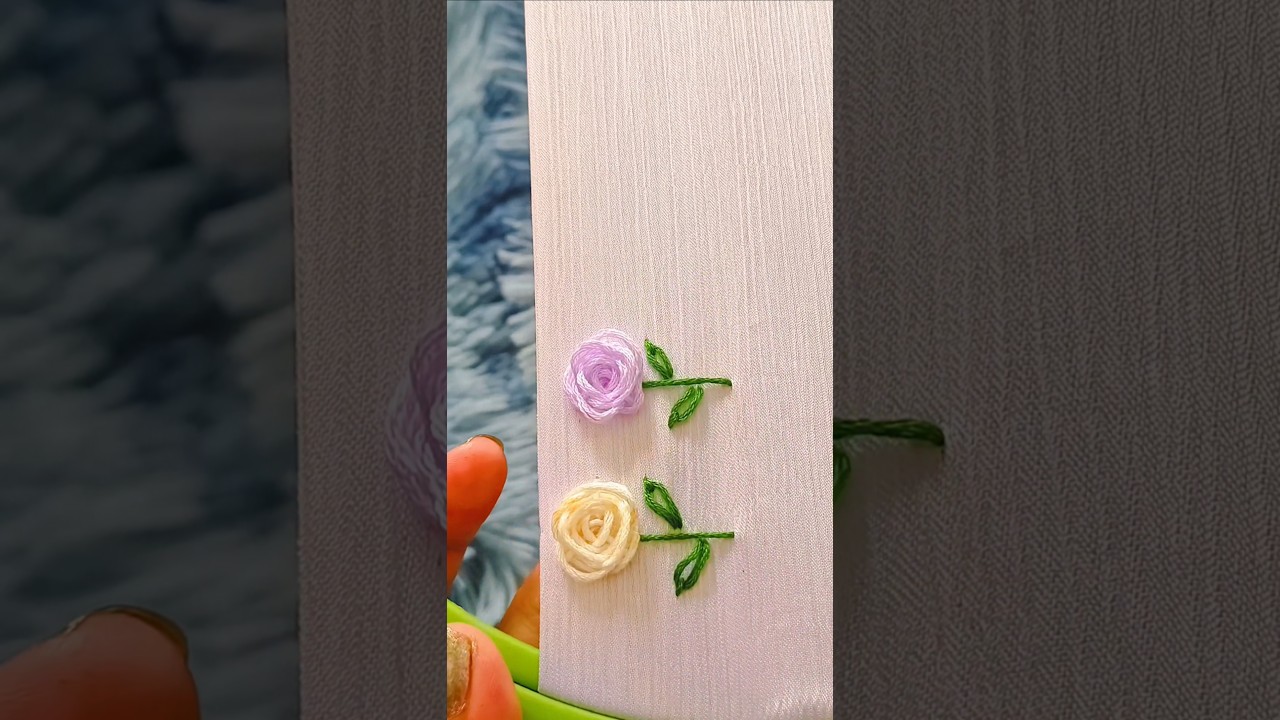 viral rose border line embroidery 😍🪡 #embroidery #design #reels #shorts #trendingvideo