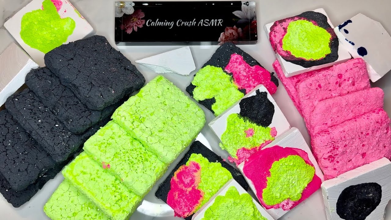 Black Neon Pasted Thins | Gym Chalk Crush ASMR | Calming Brain Break