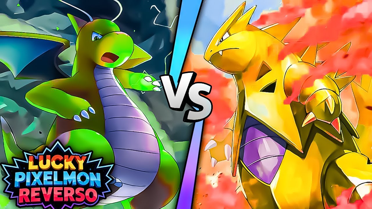 Minecraft LUCKY PIXELMON REVERSO - TYRANITAR SHINY vs DRAGONITE SHINY
