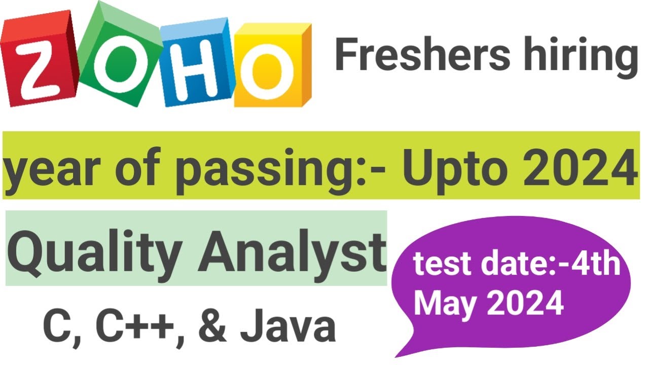 Zoho Biggest Update for freshers & Experienced || Test date:- 4th May, 2024 || Don't miss it