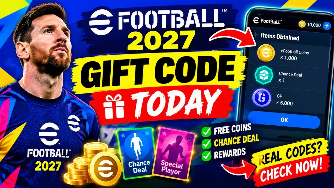 🎁 eFootball 2027 Gift Code Today | eFootball 2027 Code | Bonus Coins & Rewards ⚽🔥