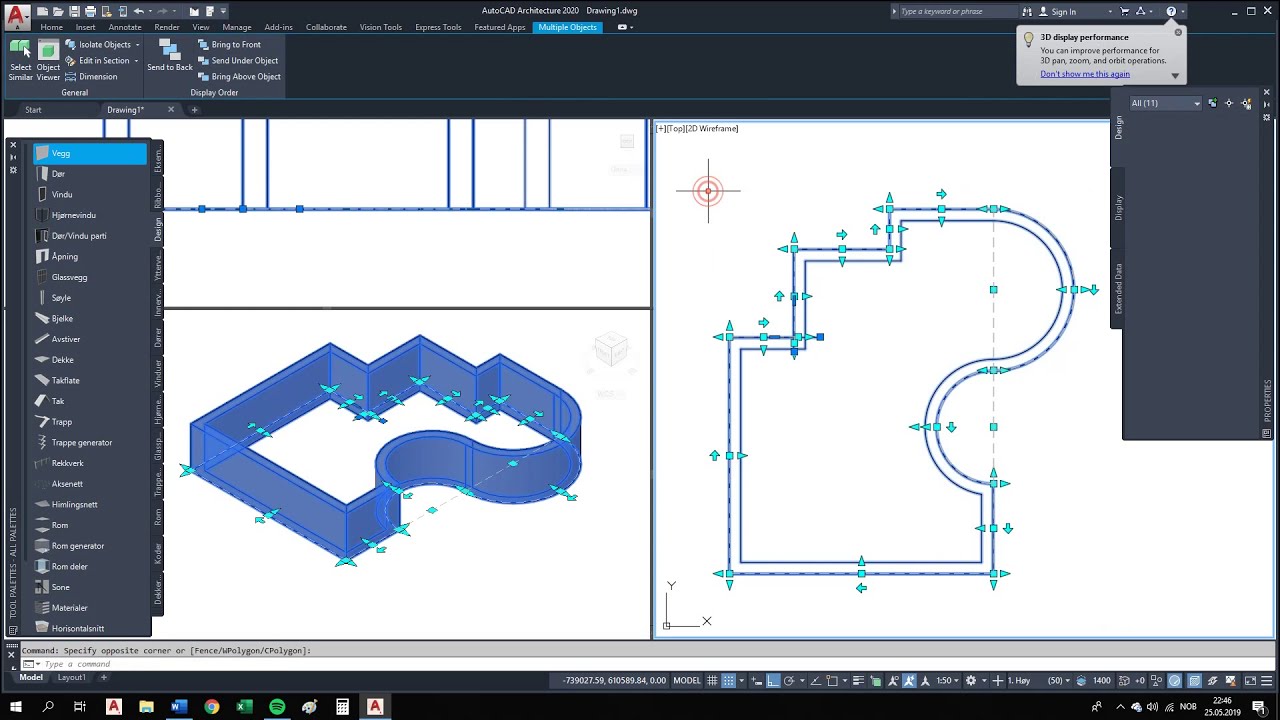 Autocad 3D Architecture 2020 curso básico capítulo 3 (muros)