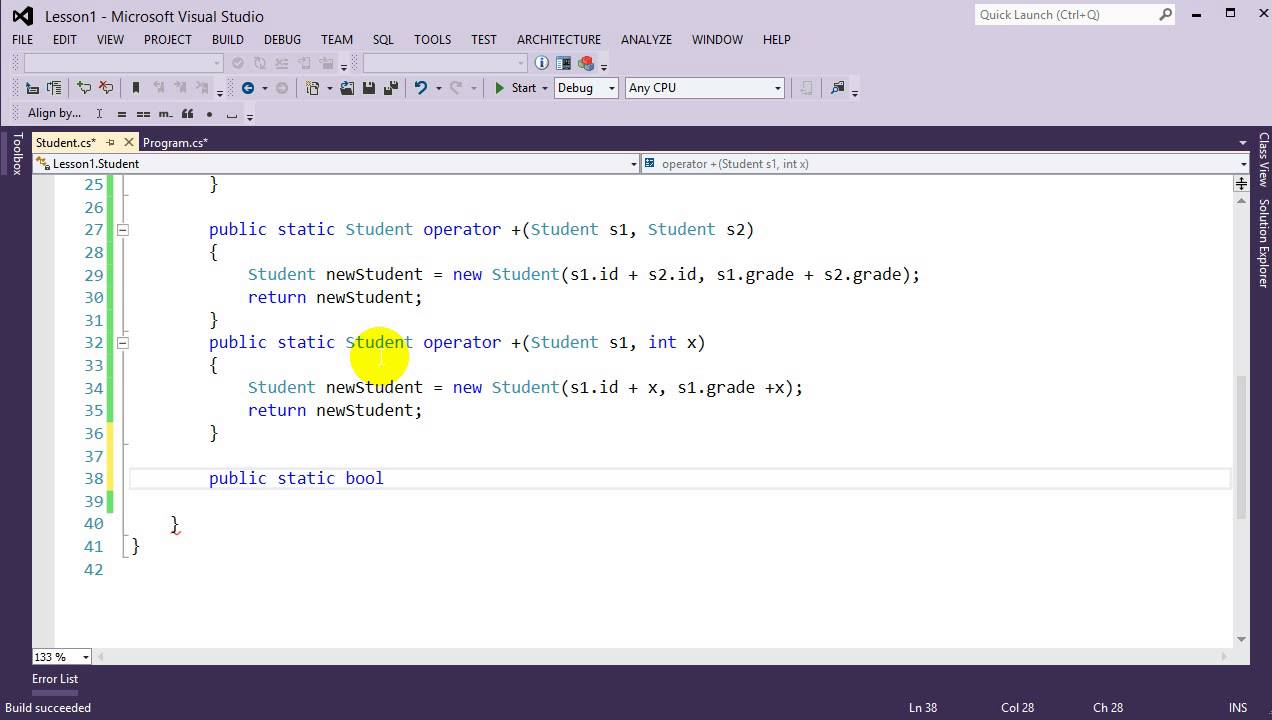 Advanced C#: Lesson 1 - Operator Overloading
