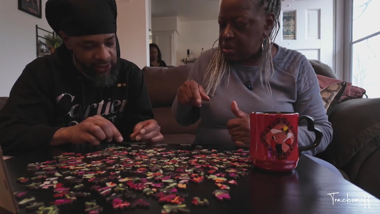 Doing a Wooden Puzzle with Moms!...