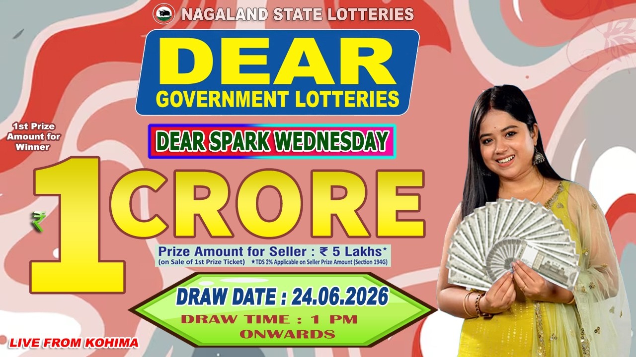LOTTERY LIVE DEAR 1 PM 24.06.2026 NAGALAND STATE LOTTERY LIVE DEAR LOTTERY LIVE LOTTERY SAMBAD LIVE