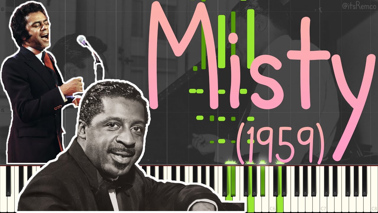 Johnny Mathis & Erroll Garner - Misty 1959 (Jazz Piano Ballad Synthesia + Vocals) [Easy Piano]