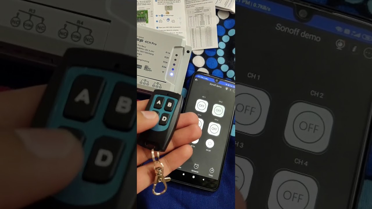SONOFF 4CH PRO working video