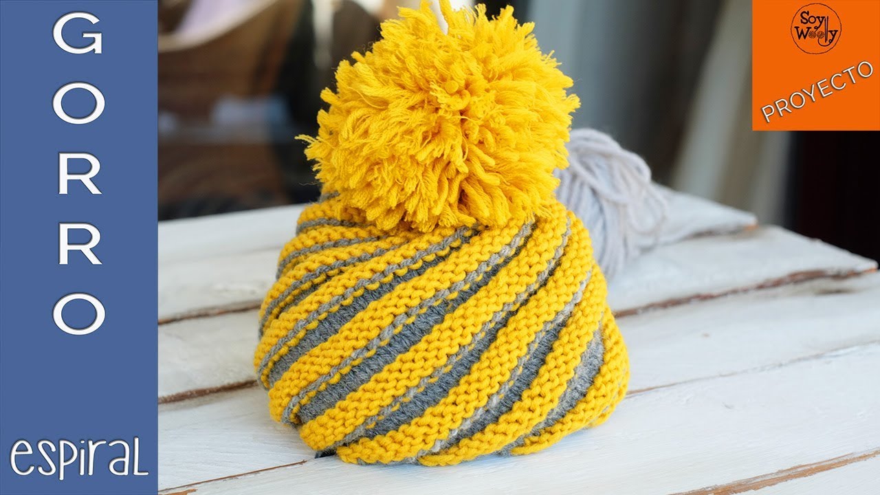 Gorro Espiral tejido en dos agujas (Todas las tallas) - Soy Woolly