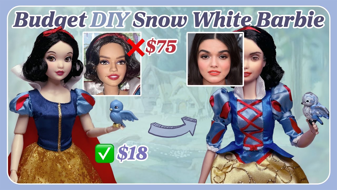 I turned CARTOON Snow White into a live-action RACHEL ZEGLER Doll 🍎 DIY collectors doll