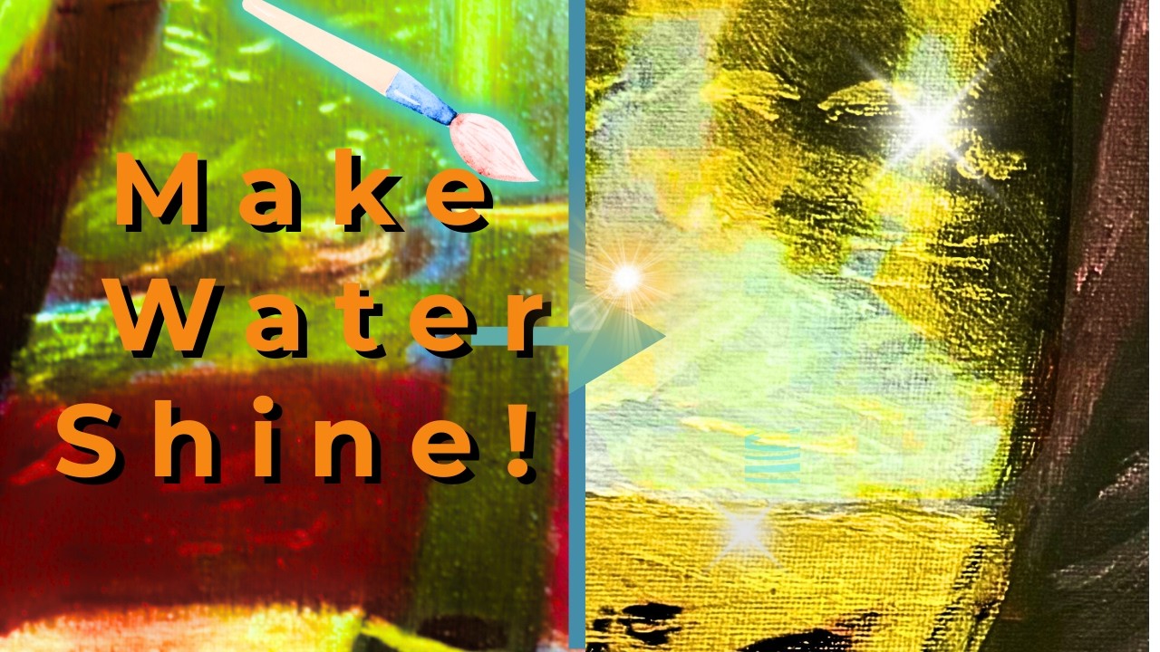 🎨 How To Paint Lifelike Glistening Water #lifelikepainting 