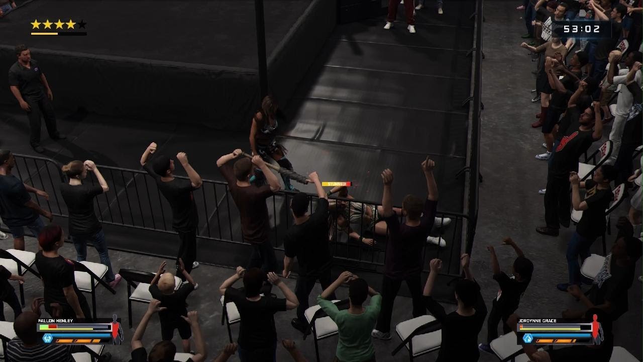 WWE 2K25_Fallon Henly vs Jordynne Grace no rope anything goes no dq, underground.