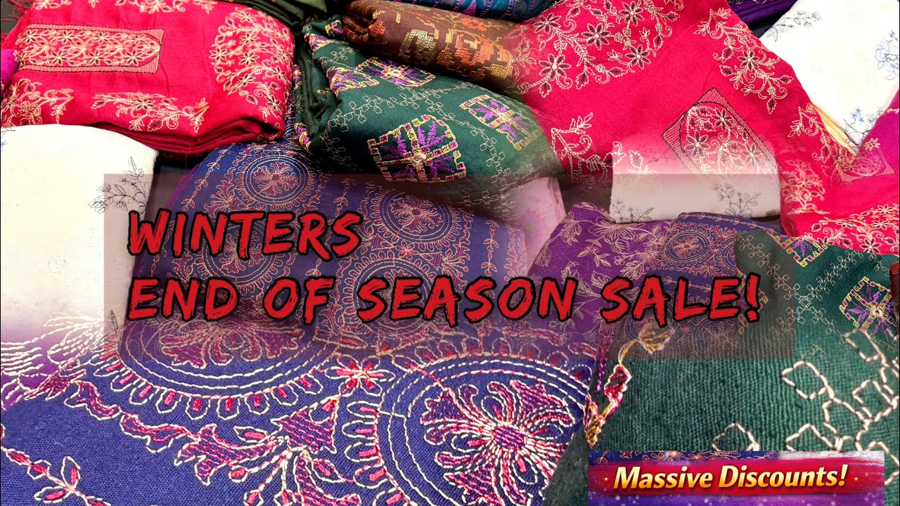 Big FINAL SALE! Pakistani Dresses  bareeze End of Season Karandi 3-PC with Chiffon Dupatta