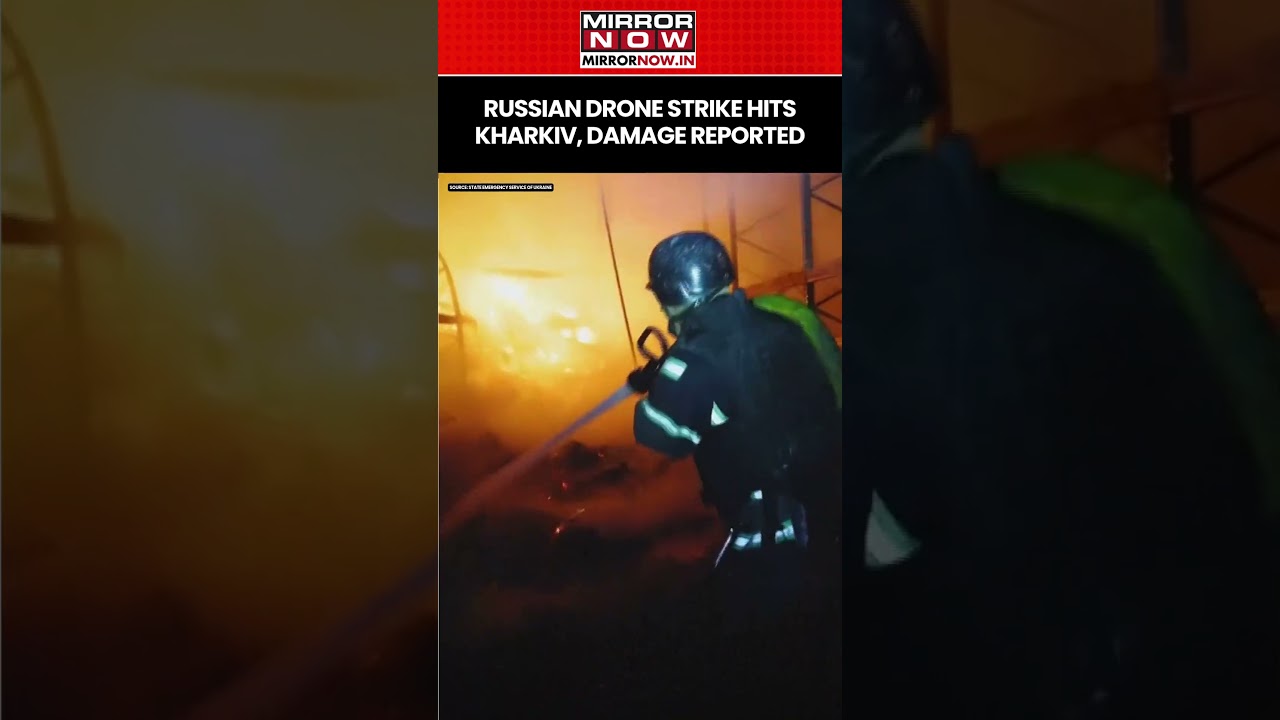 Russian Drone Strike Sparks Major Fire In Kharkiv, Critical Infrastructure Hit #shorts #ytshorts
