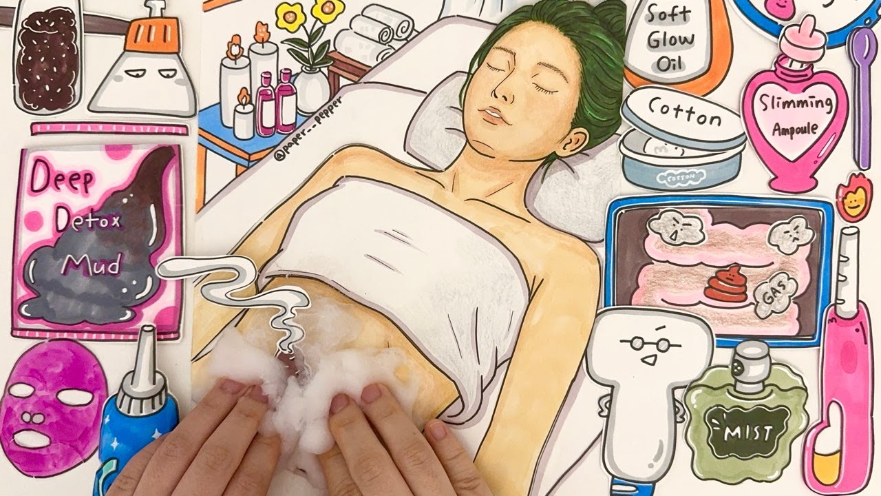 [PAPER ASMR] 내 몸을 비우는 시간, 따뜻한 효소 속에 머무는 복부 힐링 테라피 + 머드 마사지 Deep Healing Therapy & Relaxing Body Care