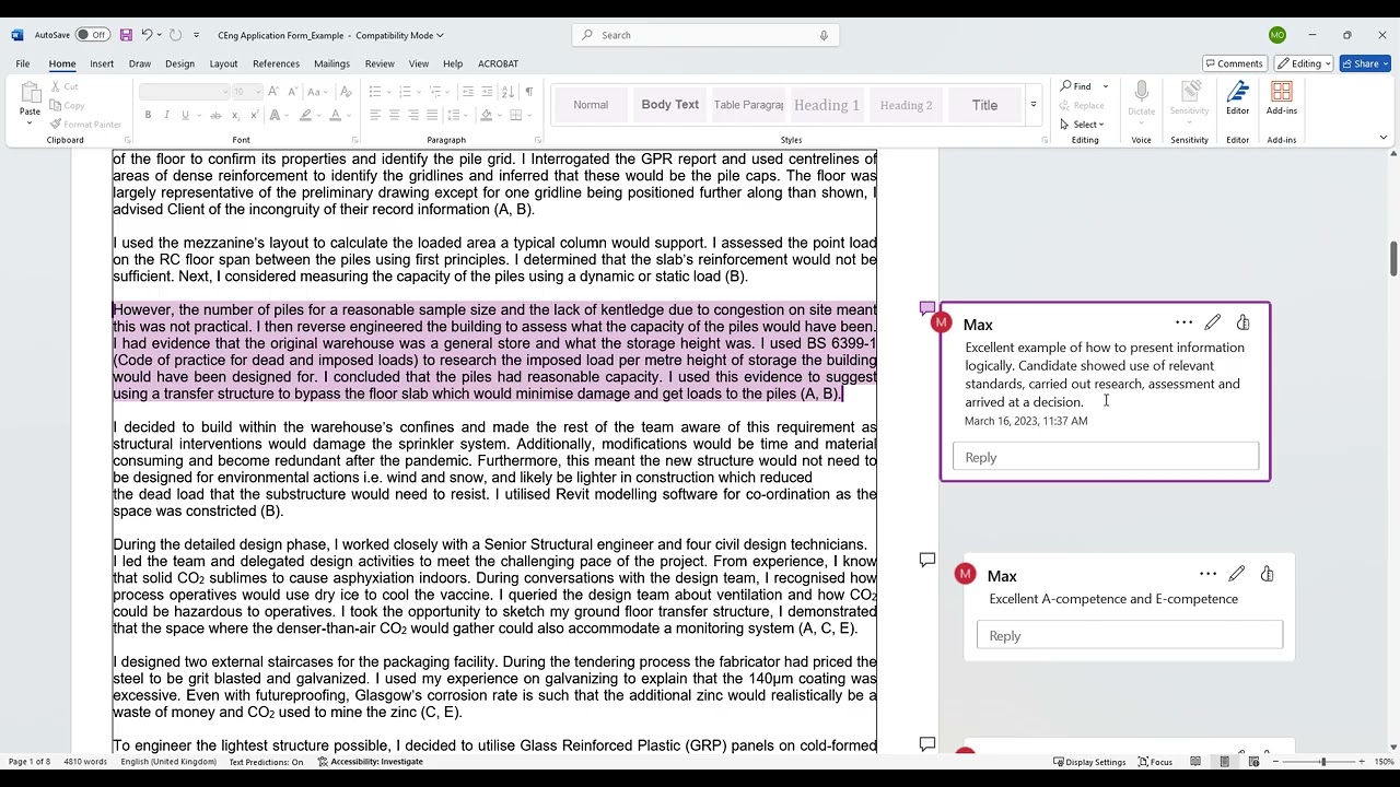 3a - [NEW 2005] CEng IET Application Form Example