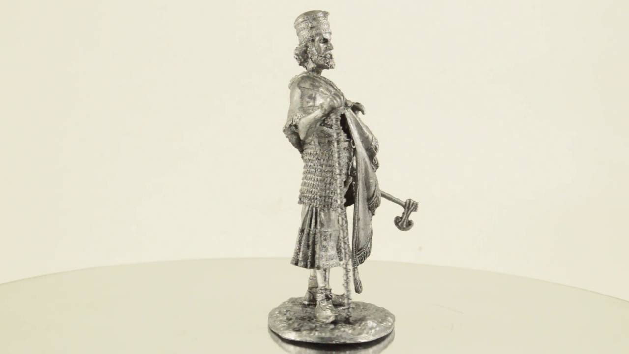 Muvatallis king Hittite Empire 1300 BC, metal sculpture. Collection 54mm miniature figurine.
