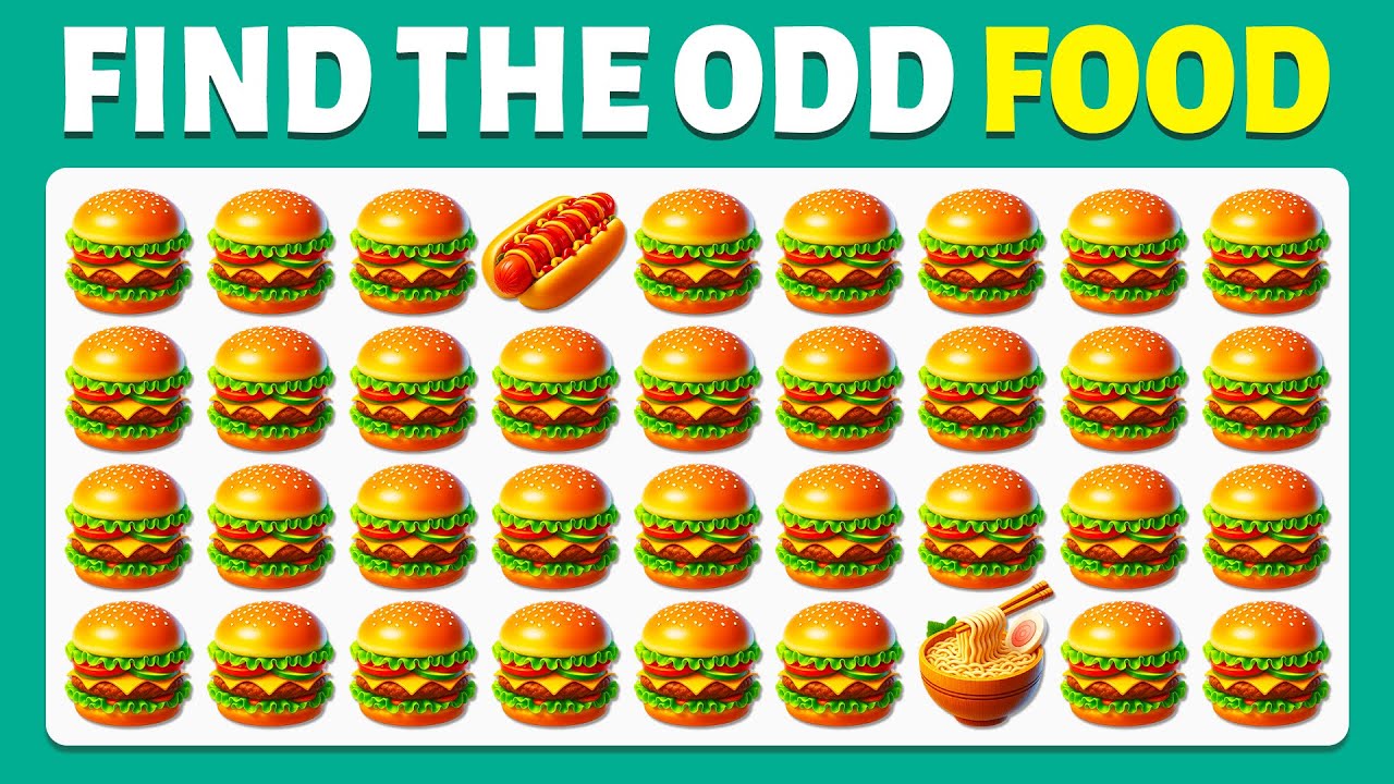 Find the ODD One Out - Junk Food Edition 🍕🌭🍔 2025 Version | Easy, Medium, Hard - 30 Levels| Cow Quiz