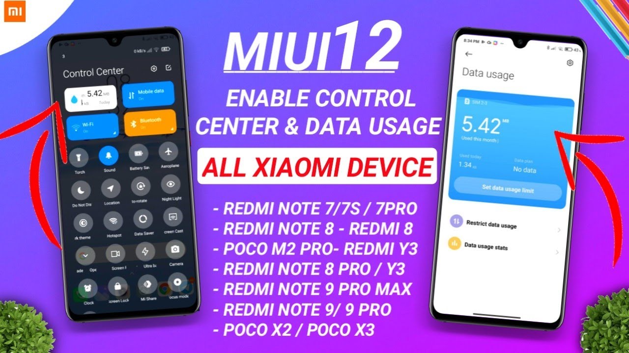 NEW CONTROL CENTER UPDATE MIUI 11 & MIUI 12 DEVICES | ENABLE MIUI 12 DATA USAGE IN CONTROL CENTER