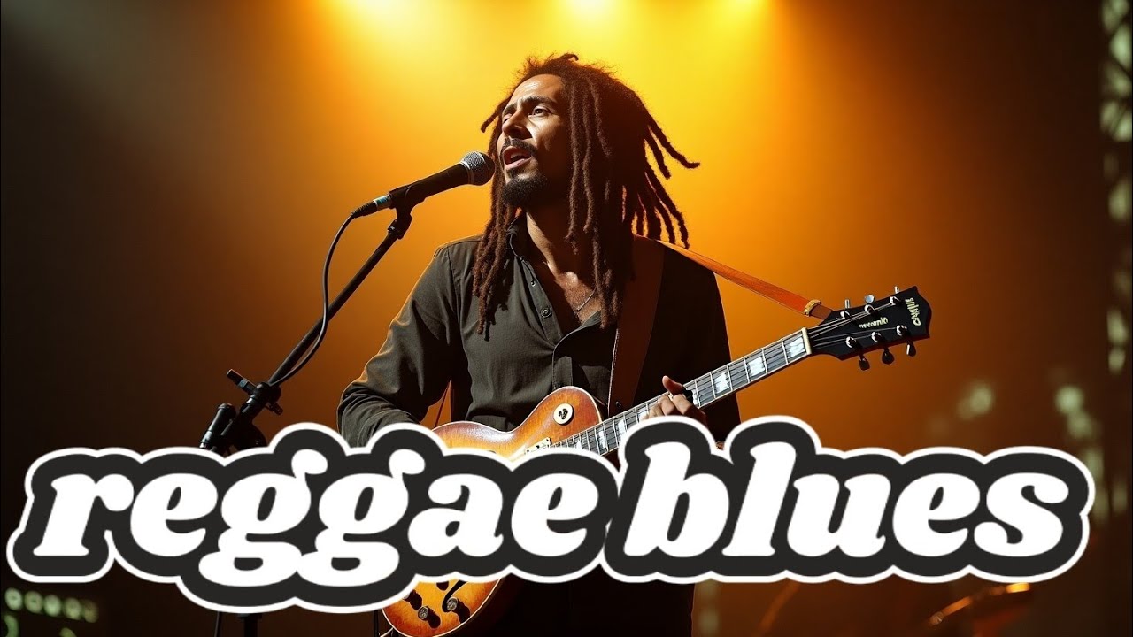 🎶roots reggae, classic blues, laid-back groove, warm bass, rhythmic guitar, soulful vocals🎶